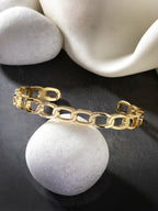 NVR Men's Gold-Polished Metal Cuff Bracelet