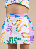 Snakes and Ladders Girls Multi Color Snake Print Top and Shorts Set from Siblings Collection | Grocsy