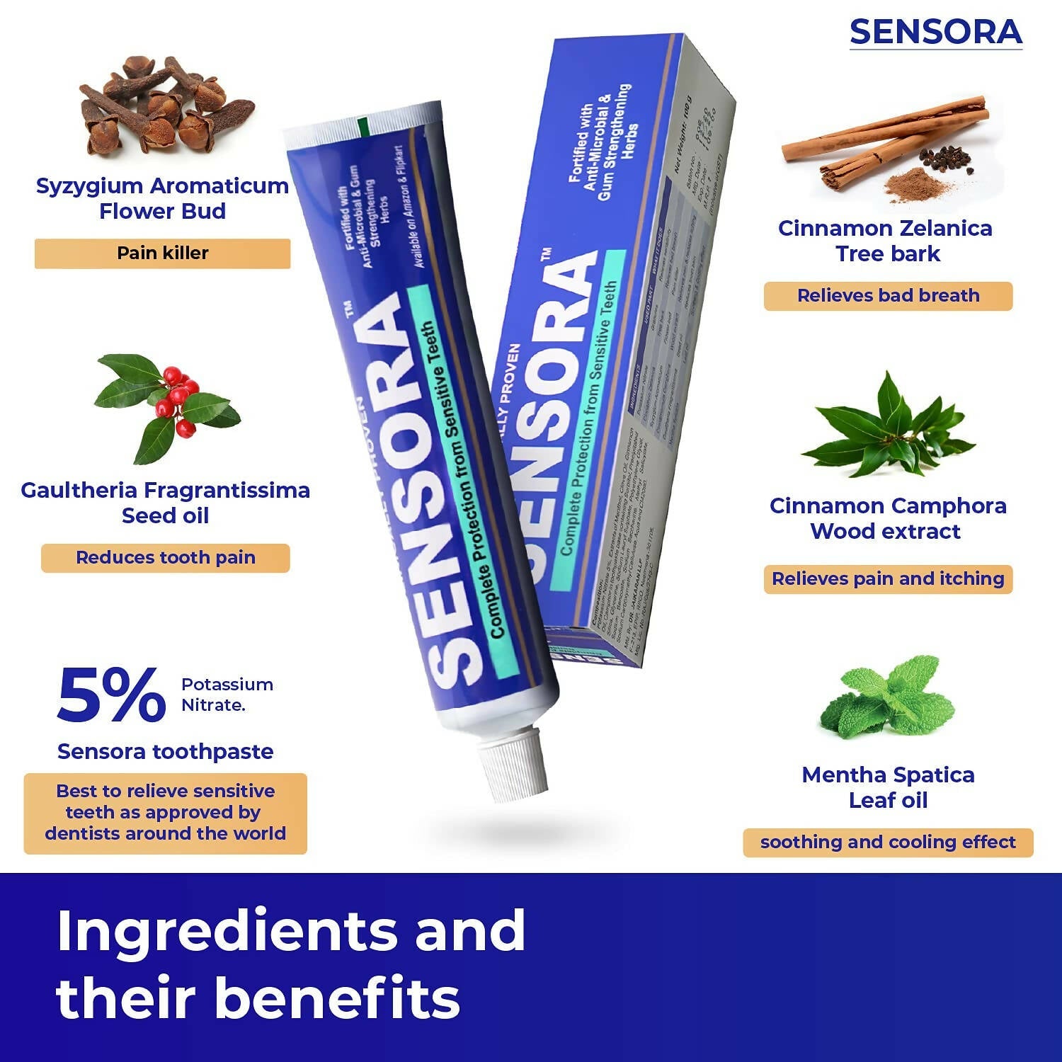 Sensora Herbal Sensitivity Relief Toothpaste | Grocsy