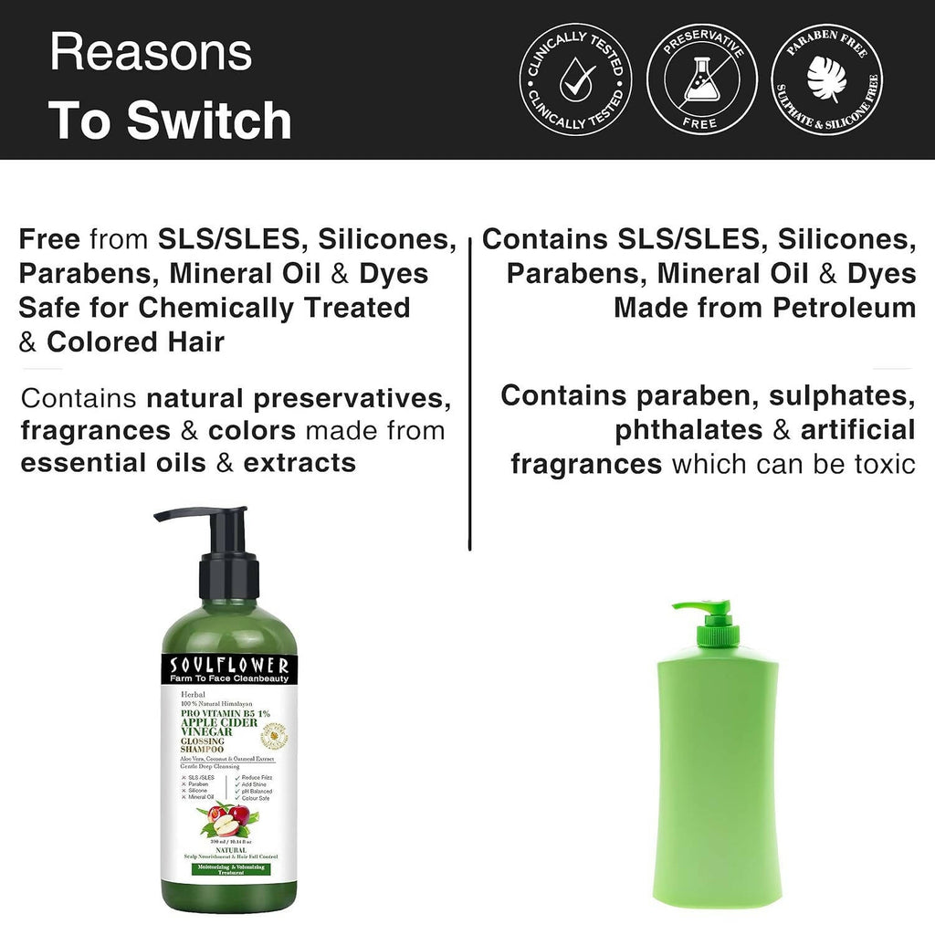 Soulflower Pro Vitamin B5 Apple Cider Vinegar Shampoo | Grocsy