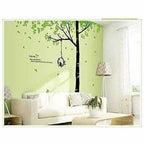 StylishWalls PVC Vinyl Self-Adhesive Calm Green Trees Nature Wall Stickers for Bedroom (Large, 220 x 200 cm) | Grocsy