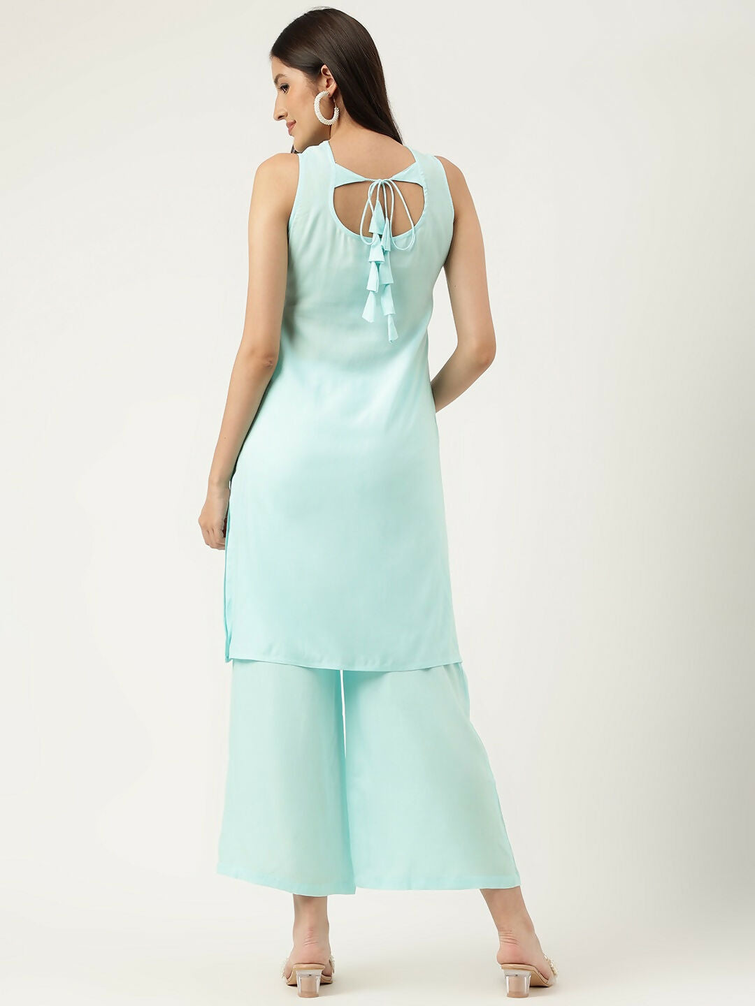 Joban Fashion Blue Rayon and Embroidered Work Straight Kurta Bottom Set | Grocsy
