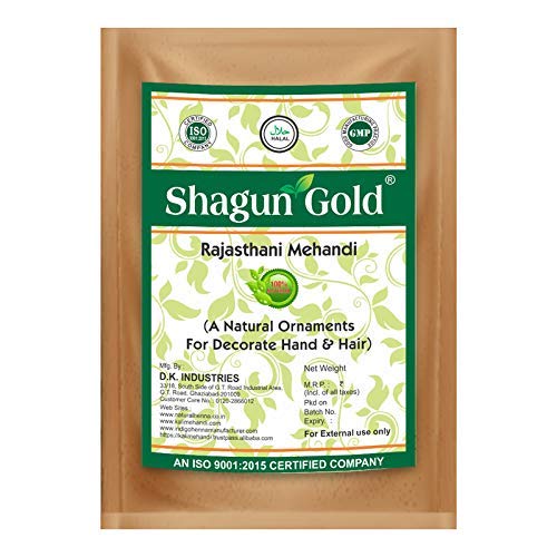 Shagun Gold 100% Organic Pure Natural Rajasthani Henna Powder/ Mehandi Powder For Hair 100 Gm | Grocsy