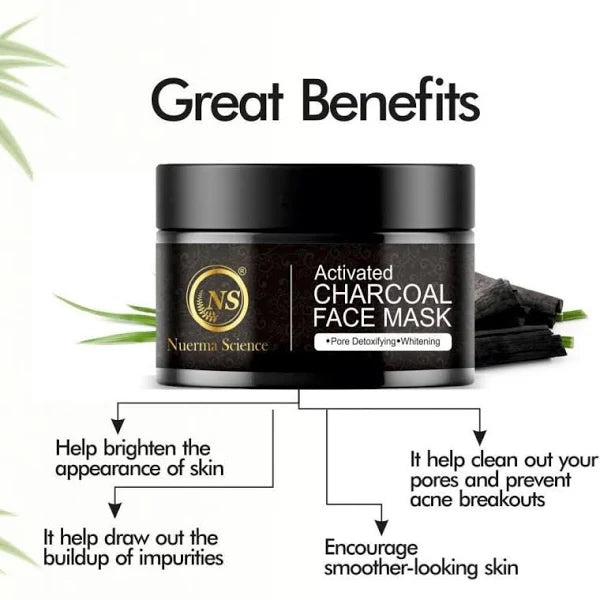 Nuerma Science Charcoal Face Mask | Deep Cleanse and Exfoliates | Grocsy