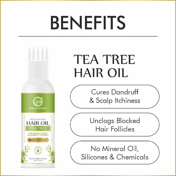 Nuerma Science Tea Tree Hair Oil for Healthy Scalp & Dandruff Control | Grocsy