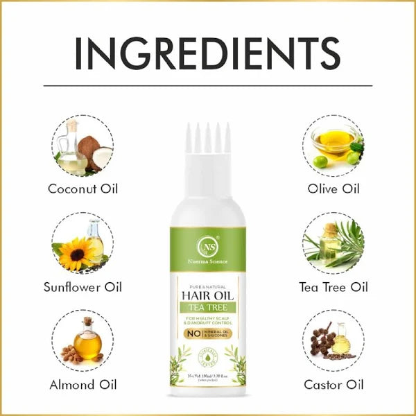 Nuerma Science Tea Tree Hair Oil for Healthy Scalp & Dandruff Control | Grocsy