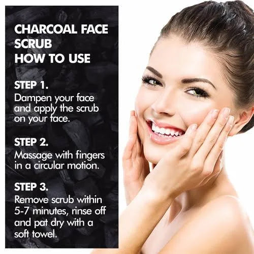 Nuerma Science Charcoal Face Scrub | Remove Dead Skin Cells & Cleanse Deeply | Grocsy