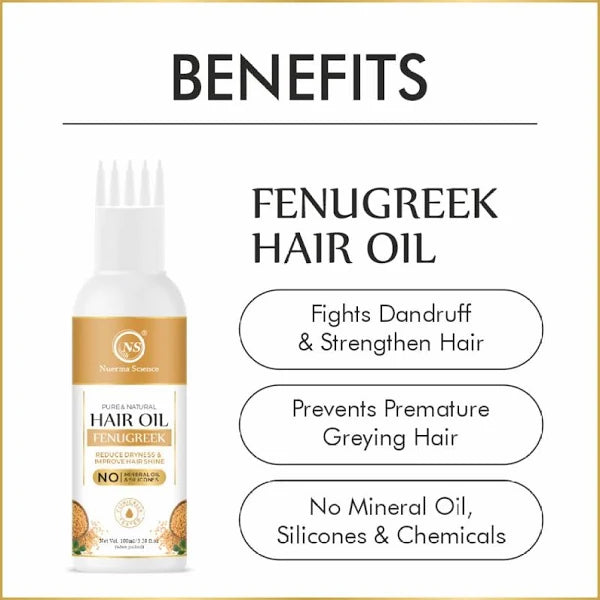 Nuerma Science Fenugreek Hair Oil to Reduce Dryness & Improve Hair Shine | Grocsy
