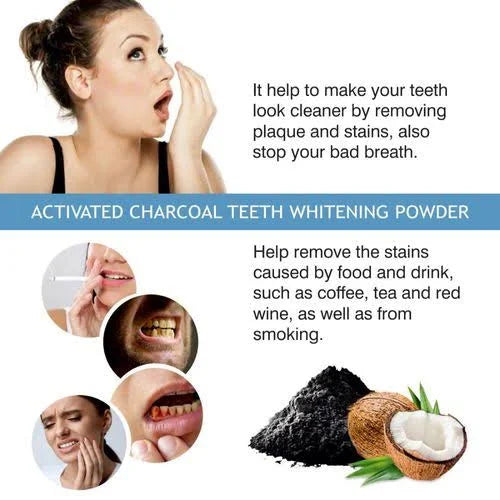 Nuerma Science Activated Charcoal Teeth Whitening Powder with Coconut Shell | Grocsy