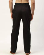 Fabmade Peach & Black Combo Linen Pajama | Grocsy