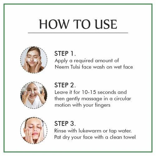 Nuerma Science Neem & Tulsi Face Wash | Deep Cleansing Formula to Heal Pimples, Acne & Rashes | Grocsy