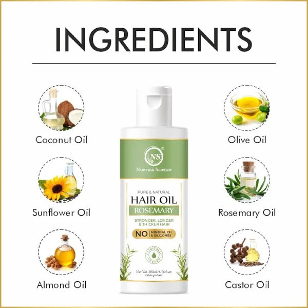 Nuerma Science Rosemary Hair Oil for Stronger Longer & Thicker Hair | Grocsy