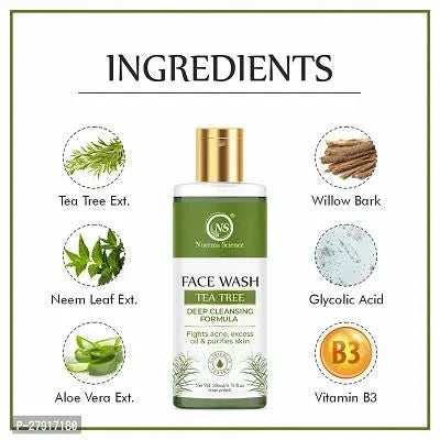 Nuerma Science Tea Tree Face Wash | Deep Cleansing Formula to Fight Acne, Excess Oil & Purifies Skin | Grocsy