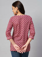 Miravan Women's Floral Printed Pure Cotton Kurti | Grocsy