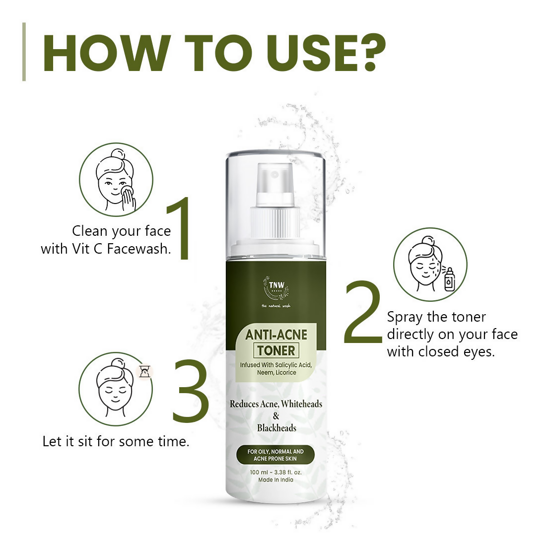 The Natural Wash Anti-Acne Toner With Salicylic Acid | Grocsy