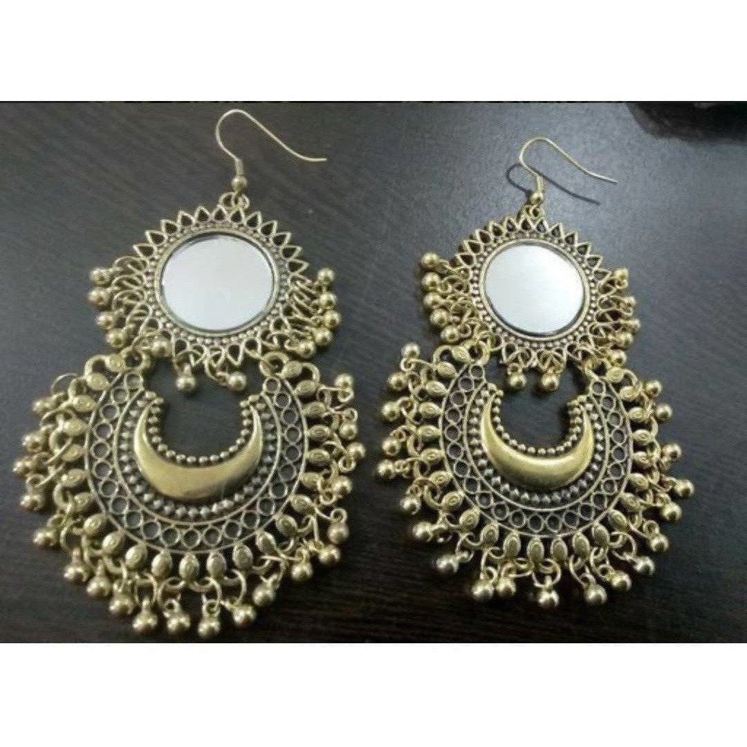 MS Fashion India Gold Color Half Moon And Sun Design Earrings | Grocsy