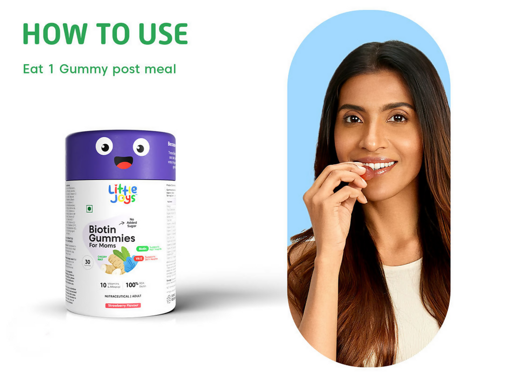 Little Joys Biotin Hair Gummies Strawberry Flavor For Moms | Grocsy