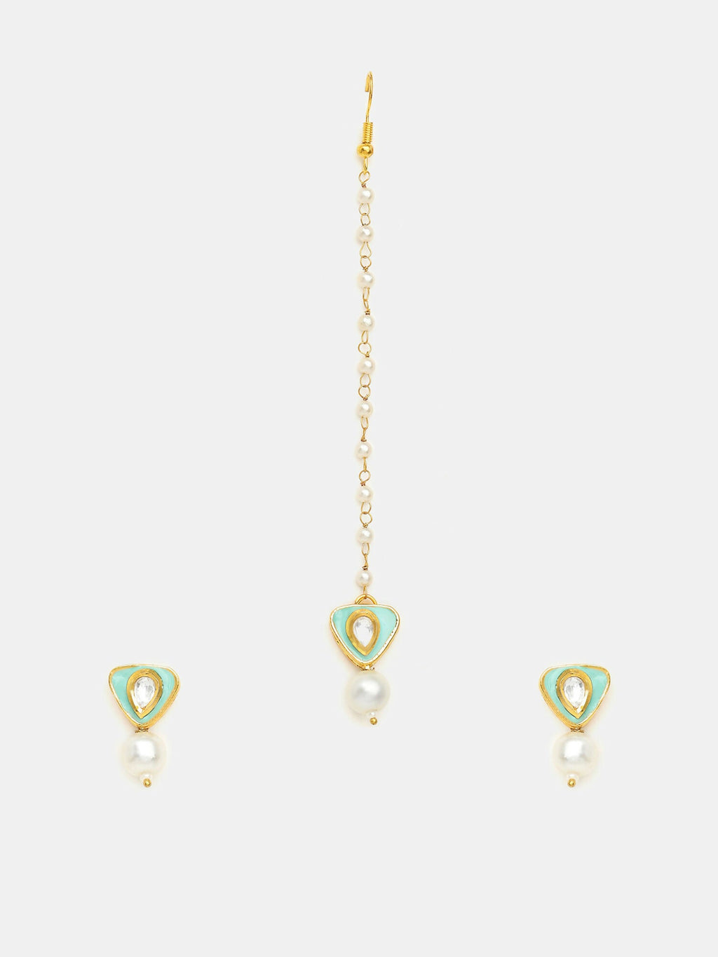 Ruby Raang Saanjh Pearl Tikka Set | Grocsy