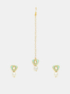 Ruby Raang Saanjh Pearl Tikka Set | Grocsy