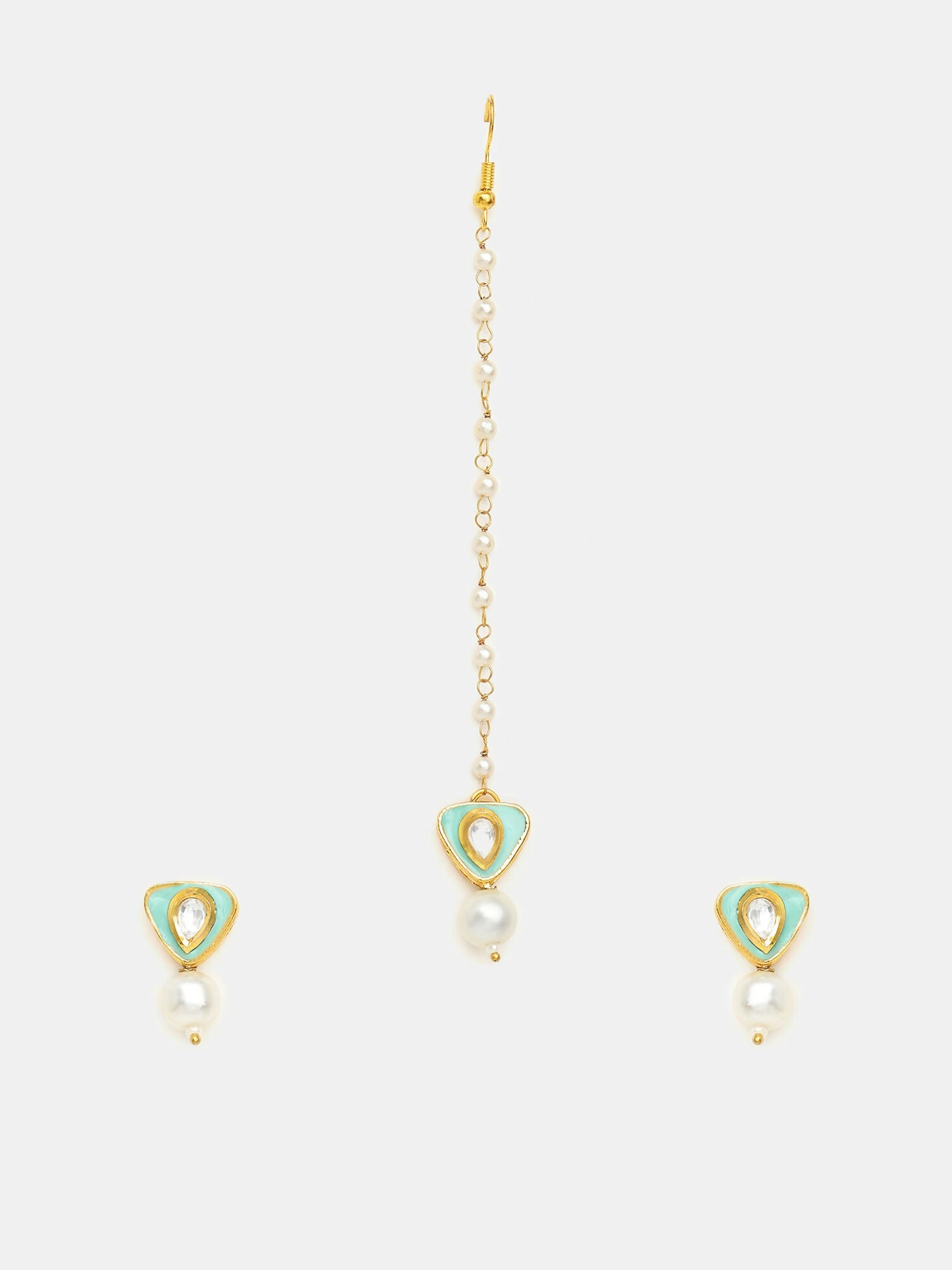 Ruby Raang Saanjh Pearl Tikka Set | Grocsy