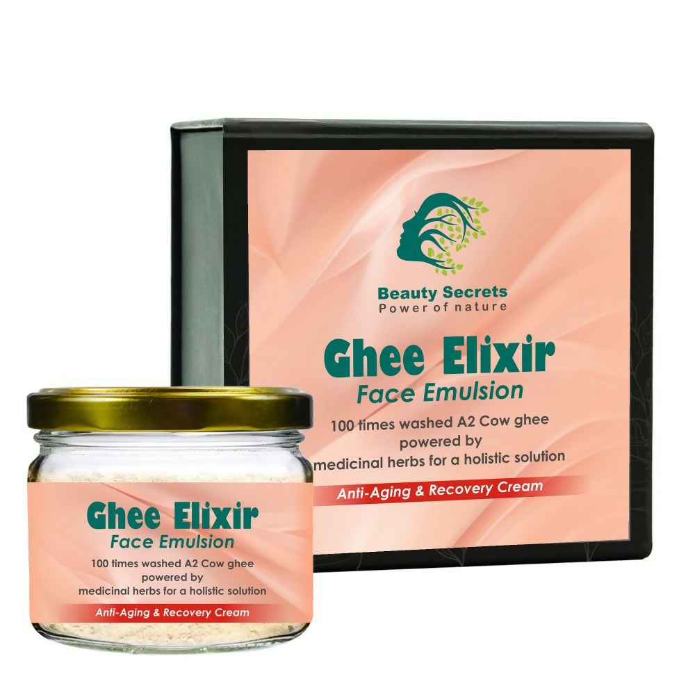 Beauty Secrets Ghee Elixir Ayurvedic Night Cream for Face infused with Collagen | Repair, Restore and Revive Naturally | Anti Aging Moisturizer | Grocsy
