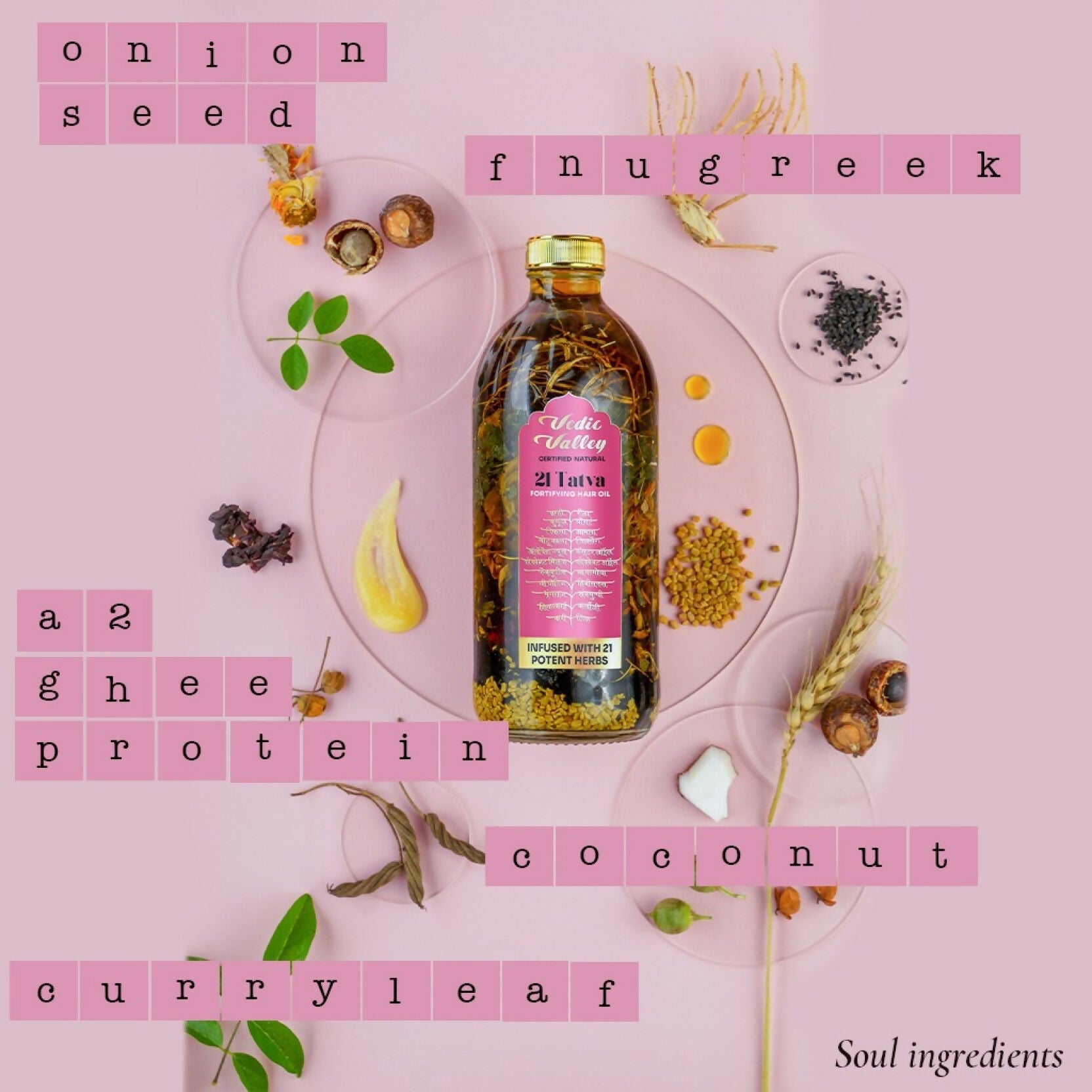 Vedic Valley Ayurvedic 21 Tatva Hair Brew Oil with 21 Herbs & Refill Combo | Grocsy