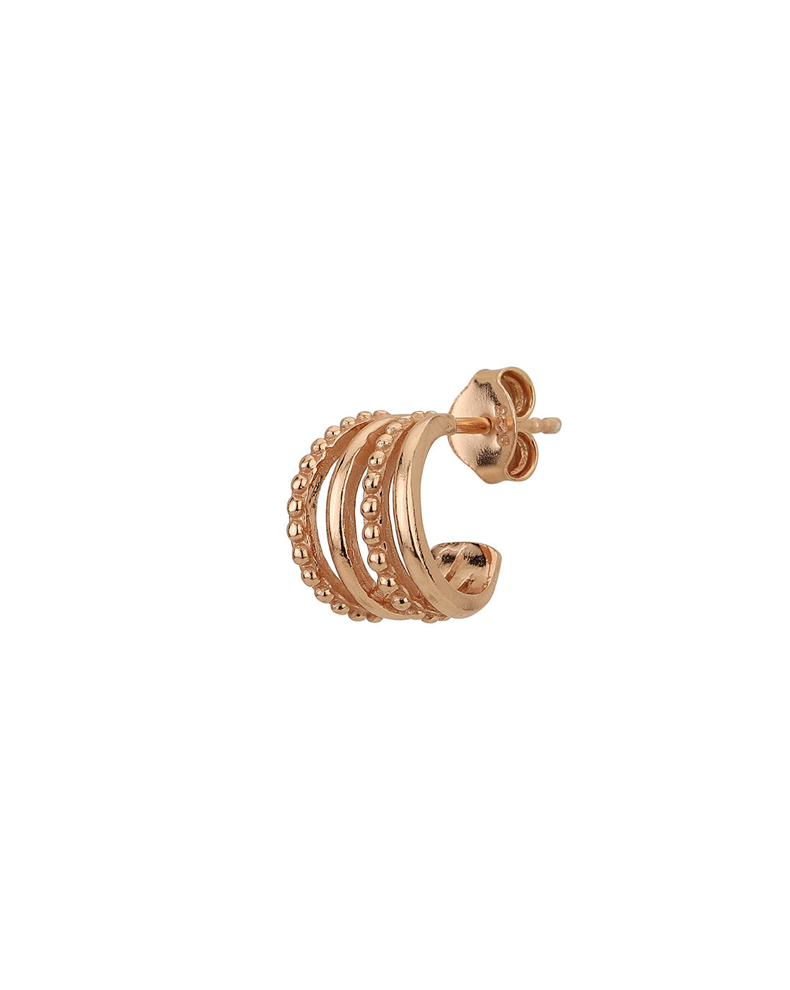 Rose Gold-Polished Cz Contemporary Hoop Earring For Women - Wahe Jewels - Swadesiicart