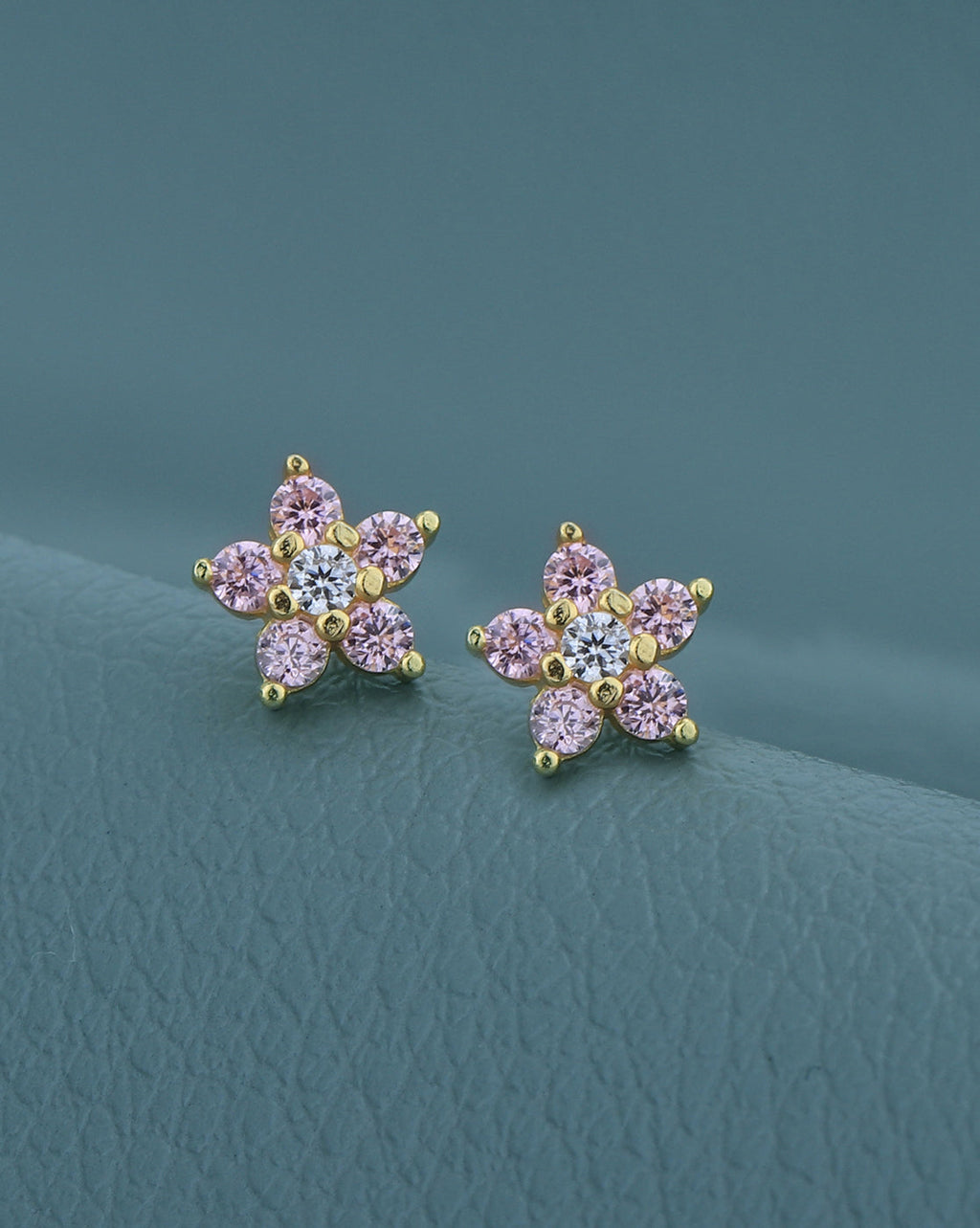 Premium Jewellery - Metallic & Pink Toned Cz Studded Silver - Plated Square Shaped Oxidised Drop Earrings - Wahe Jewels - Swadesiicart