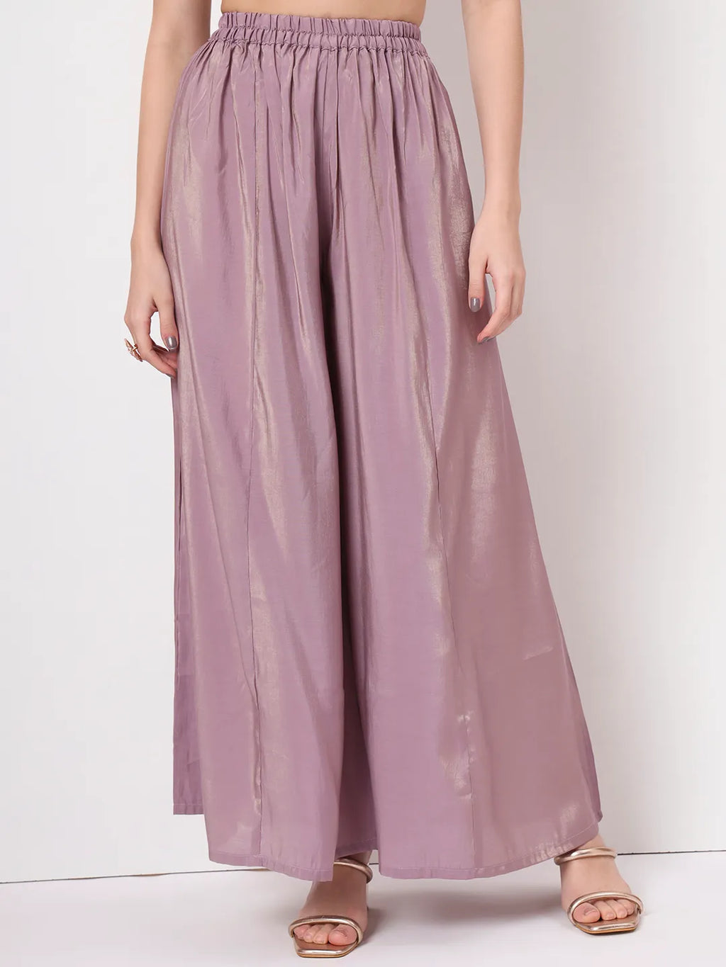 Yufta Silk Purple Anarkali Kurta Dupatta Palazzo Set | Grocsy