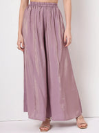 Yufta Silk Purple Anarkali Kurta Dupatta Palazzo Set | Grocsy