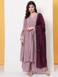 Yufta Silk Purple Anarkali Kurta Dupatta Palazzo Set | Grocsy