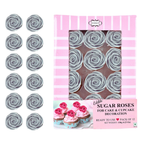 Confect Silver | Edible Metallic Sugar Roses Topper | Grocsy