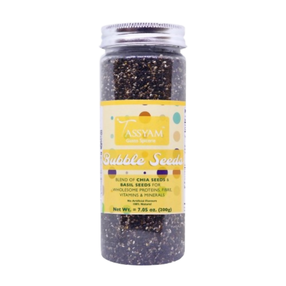 Tassyam Organics Bubble Seeds Mix - Chia & Basil | Grocsy