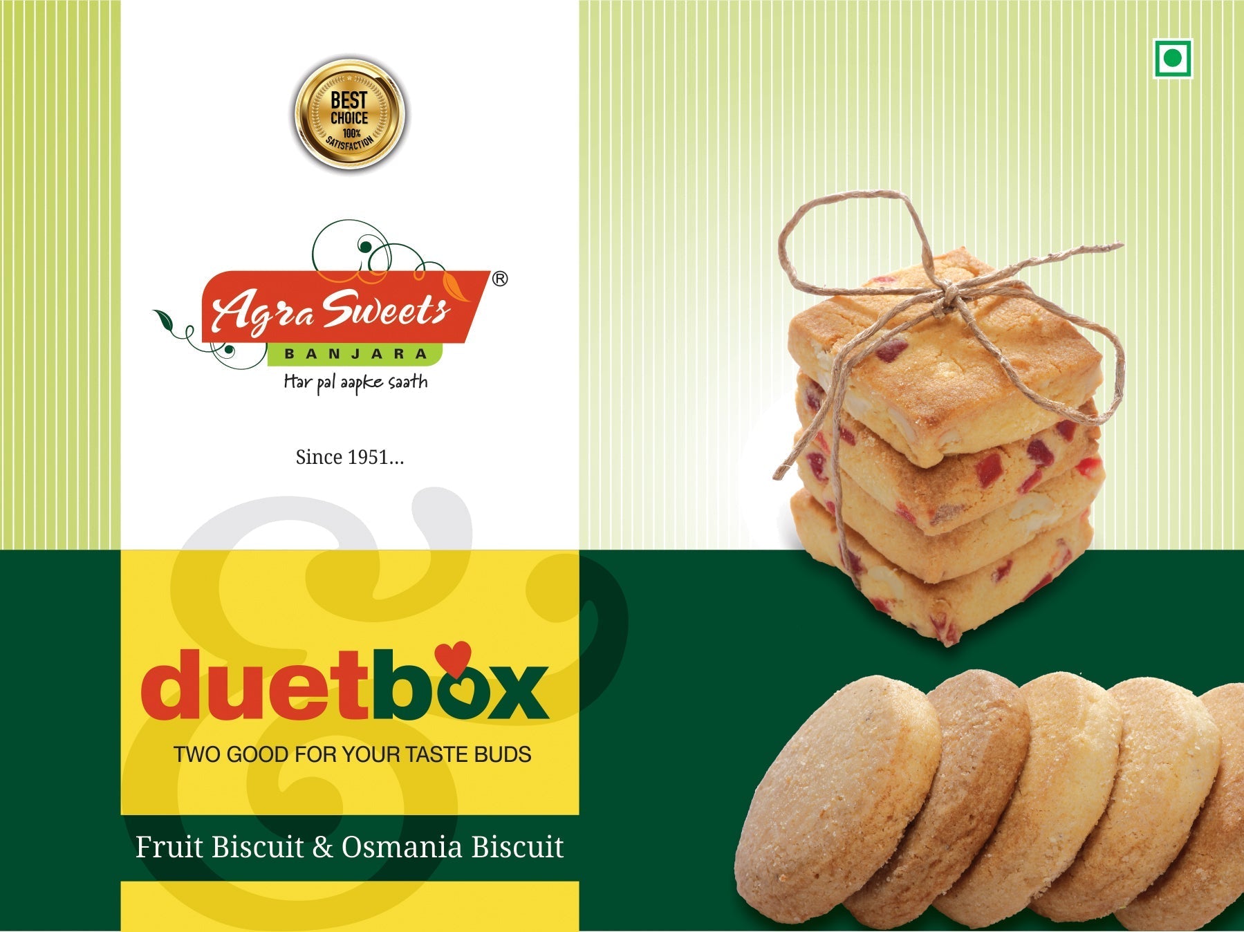 Agra Sweets Banjara Duet Box Fruit and Osmania | Grocsy