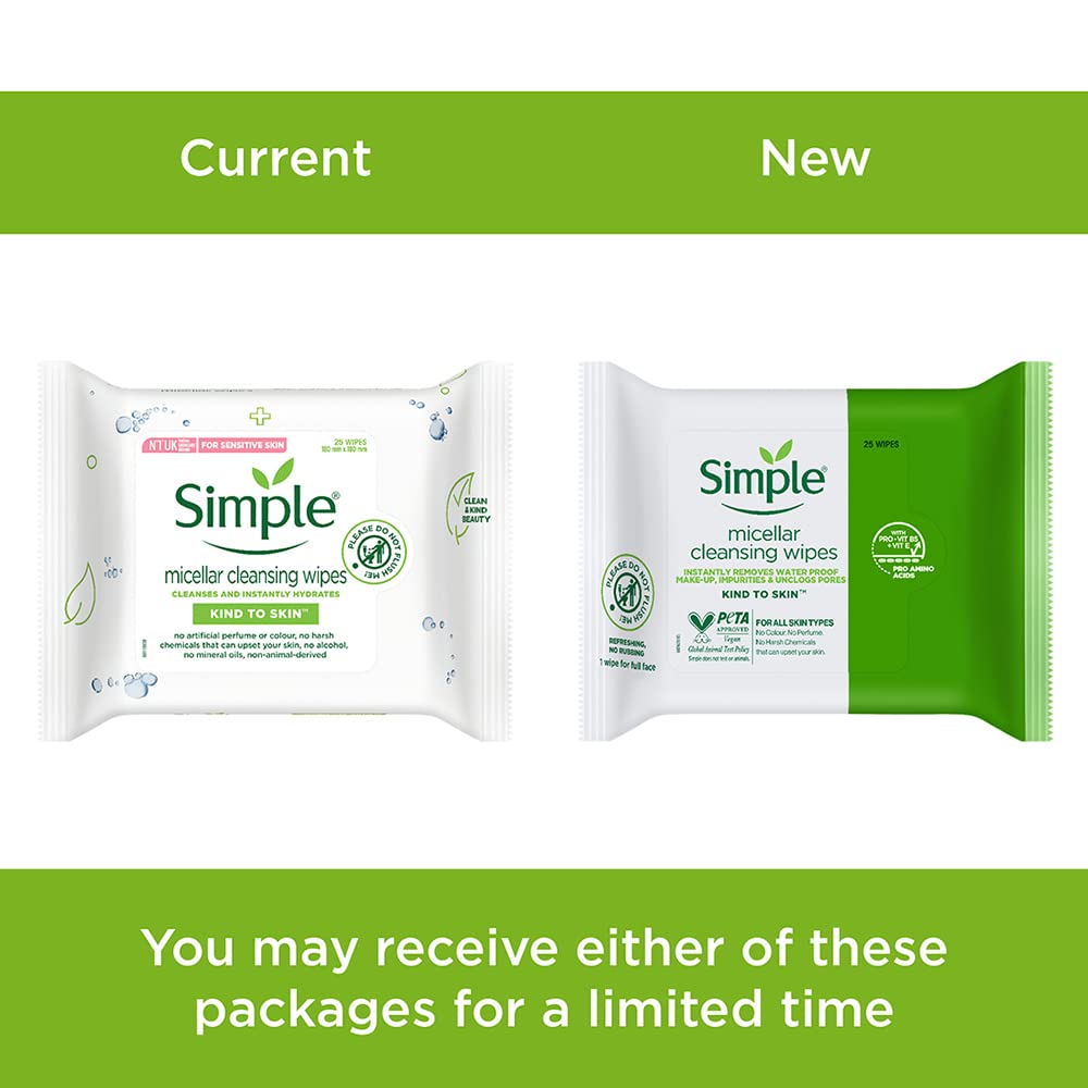 Simple Kind To Skin Micellar Cleansing Wipes | Grocsy