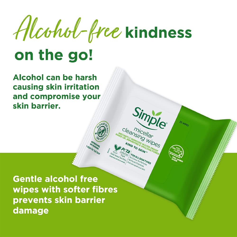 Simple Kind To Skin Micellar Cleansing Wipes | Grocsy