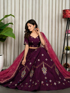 Lehenga Mart Wine Designer Navratri Lehenga Choli for Women | Grocsy
