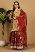 Joban Fashion Beige Silk Lehenga Set | Grocsy
