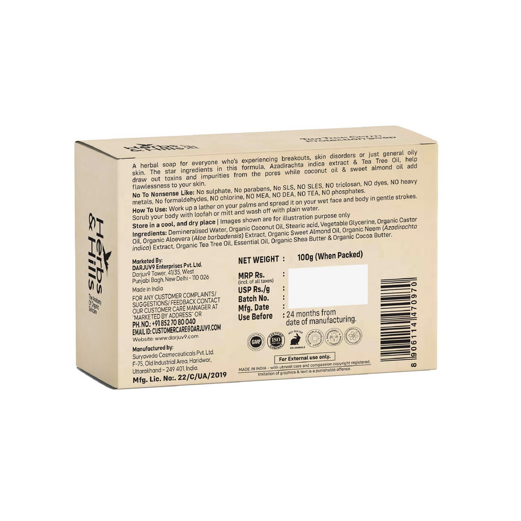 Herbs & Hills Tea Tree Germ Protection Soap | Grocsy