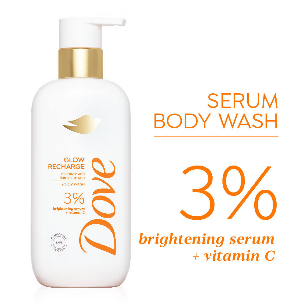 Dove Glow Recharge Exfoliating & Acne Clear Serum Body Wash Combo | Grocsy