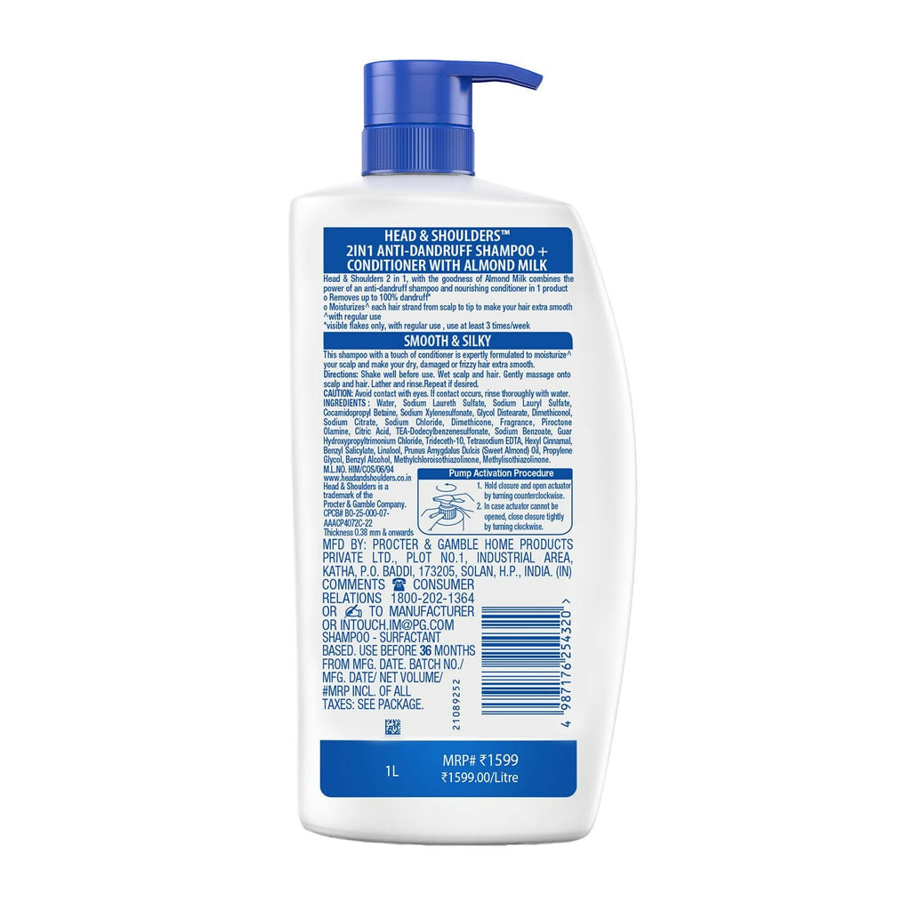 Head & Shoulders 2-in-1 Smooth and Silky Anti Dandruff Shampoo + Conditioner | Grocsy