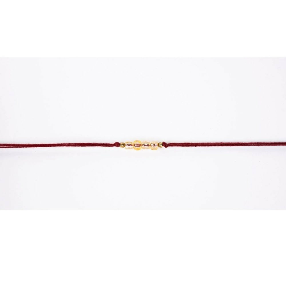 Indianvibez Bodh Abundance & Prosperity Real Crystal Stone Rakhi With Authenticity Certificate | Grocsy