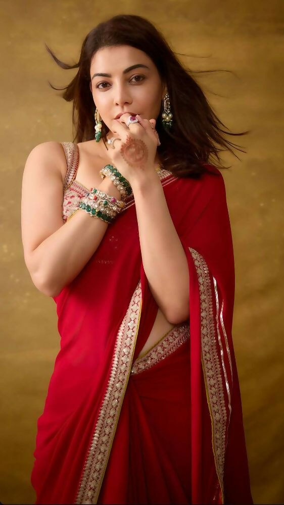 Joban Fashion Red Fandy Satin Silk Party Wear Sarees | Grocsy