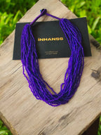 Inhanns Handmade Beaded Multilayer Necklace, 20 Layers - Purple | Grocsy