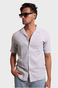 Jonesburg Men's Light Blue Textured Fine Checks Relaxed Fit | Grocsy
