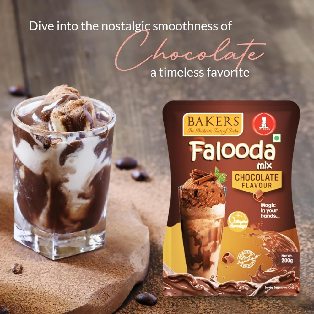 BAKERS Flavour Falooda Mix Powder Combo - Chocolate, Vanilla, Strawberry | Grocsy