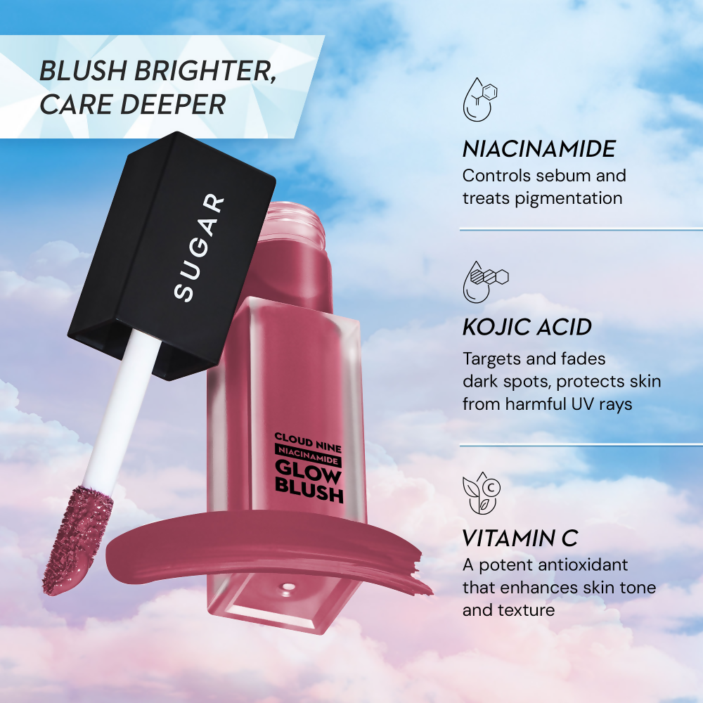 SUGAR Cloud Nine Niacinamide Glow Blush - 05 Bingo Plum | Grocsy