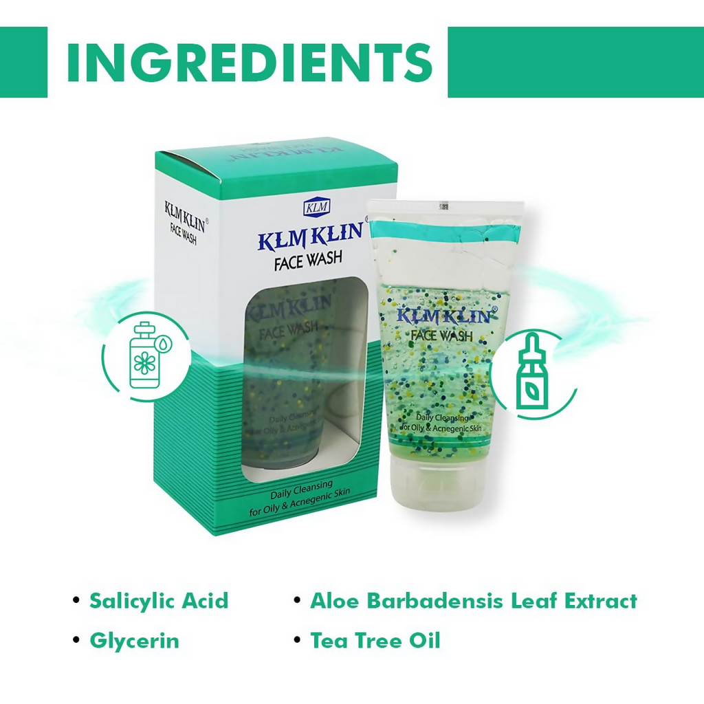 KLM Klin Face Wash Daily Cleansing For Oily & Acnegenic Skin | Grocsy