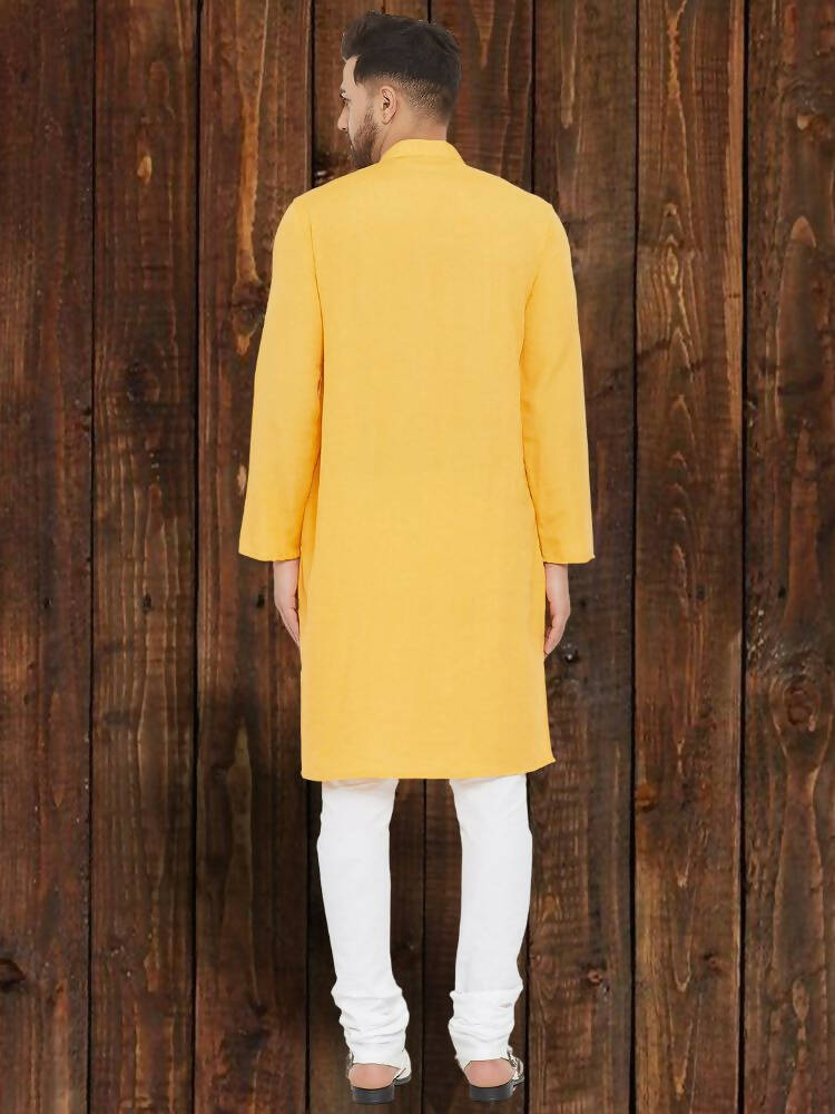 Even Apparels Pure Cotton Yellow Kurta - Yellow | Grocsy