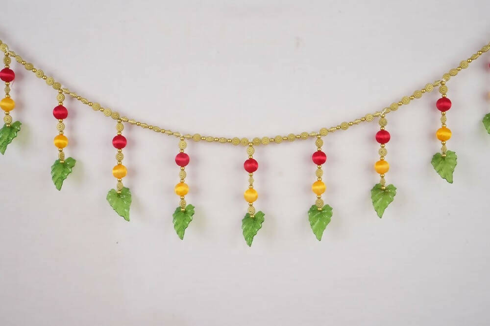 Kundan HandiKrafts Green Leaf Silk Thread Balls Thoranna | Grocsy